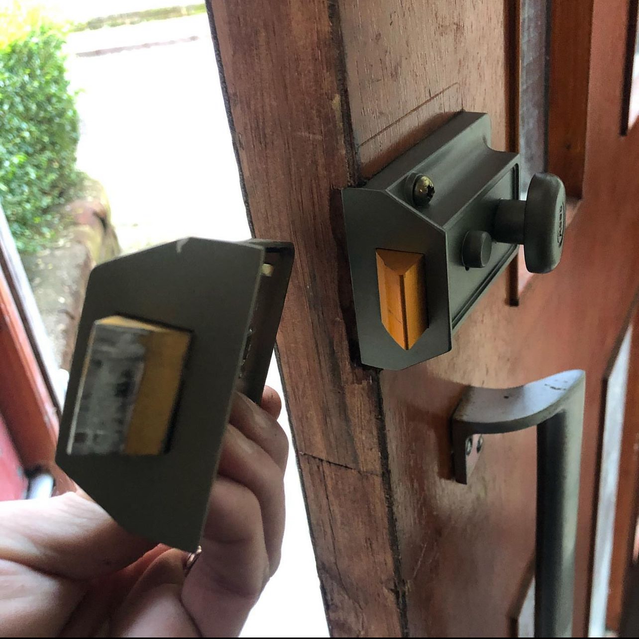holing a replacement lock
